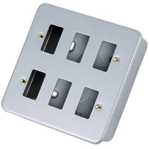 6g metal switch box|Click CL20506 Essentials Metal Clad 6 Gang GridPro Frontplate .